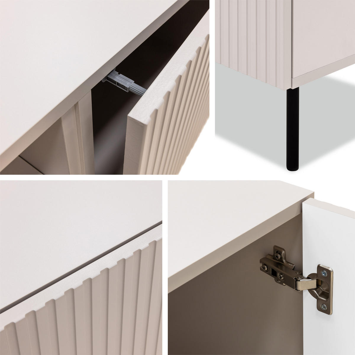 TV-ELEMENT Aruba 2D 181 mit Kamin - Schwarz/Naturfarben, Holzwerkstoff (181/53/42cm) - MIRJAN24