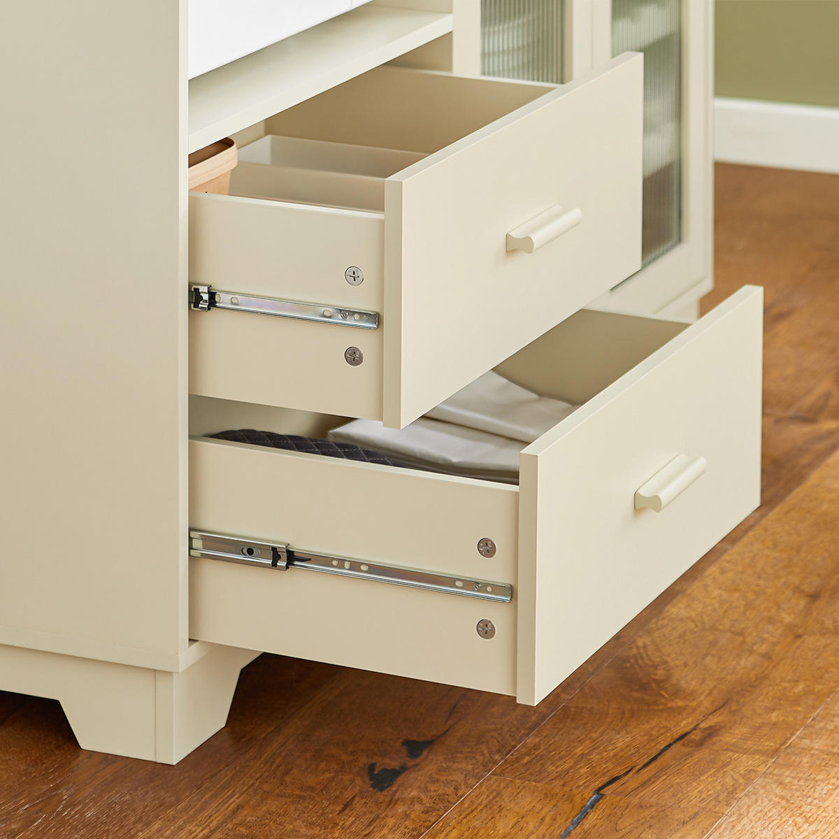 KÜCHENSCHRANK Beige - Beige, Glas/Holz (120/90/40cm) - SoBuy