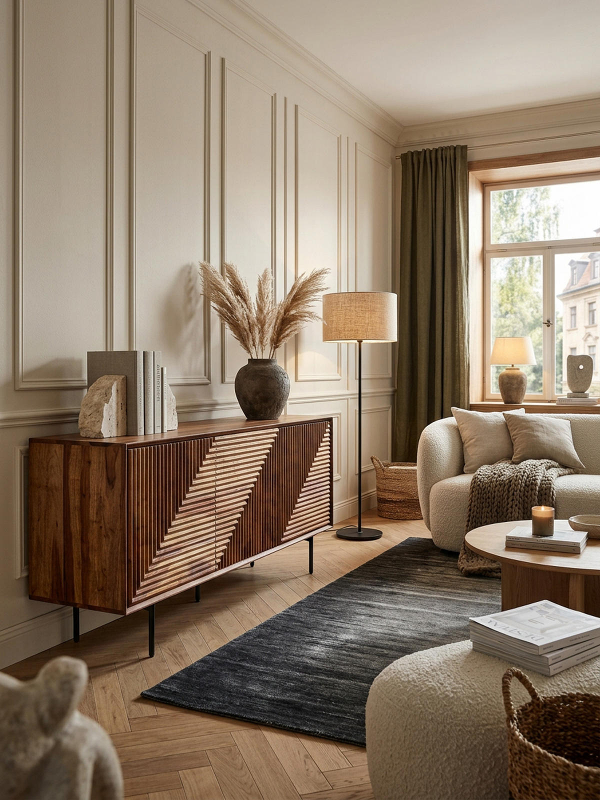 SIDEBOARD – Massivholz/Metall, 148x72x40 cm, modern, 3 Türen - Schwarz/Braun, Holz/Metall (148/72/40cm) - KADIMA DESIGN