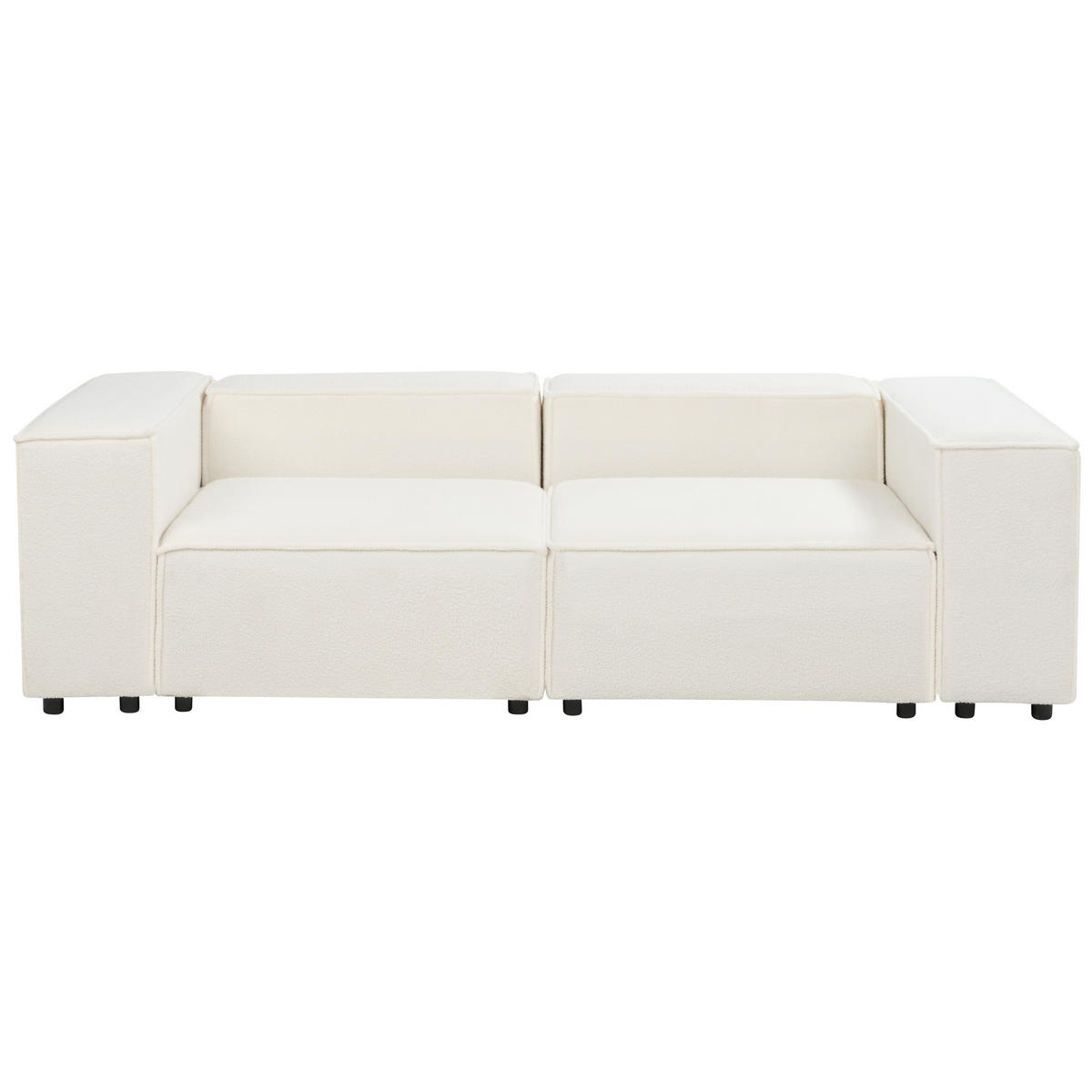 2-SITZER-SOFA Bouclé weiß Aprica - Schwarz/Weiß, Textil (240/68/119cm) - Beliani