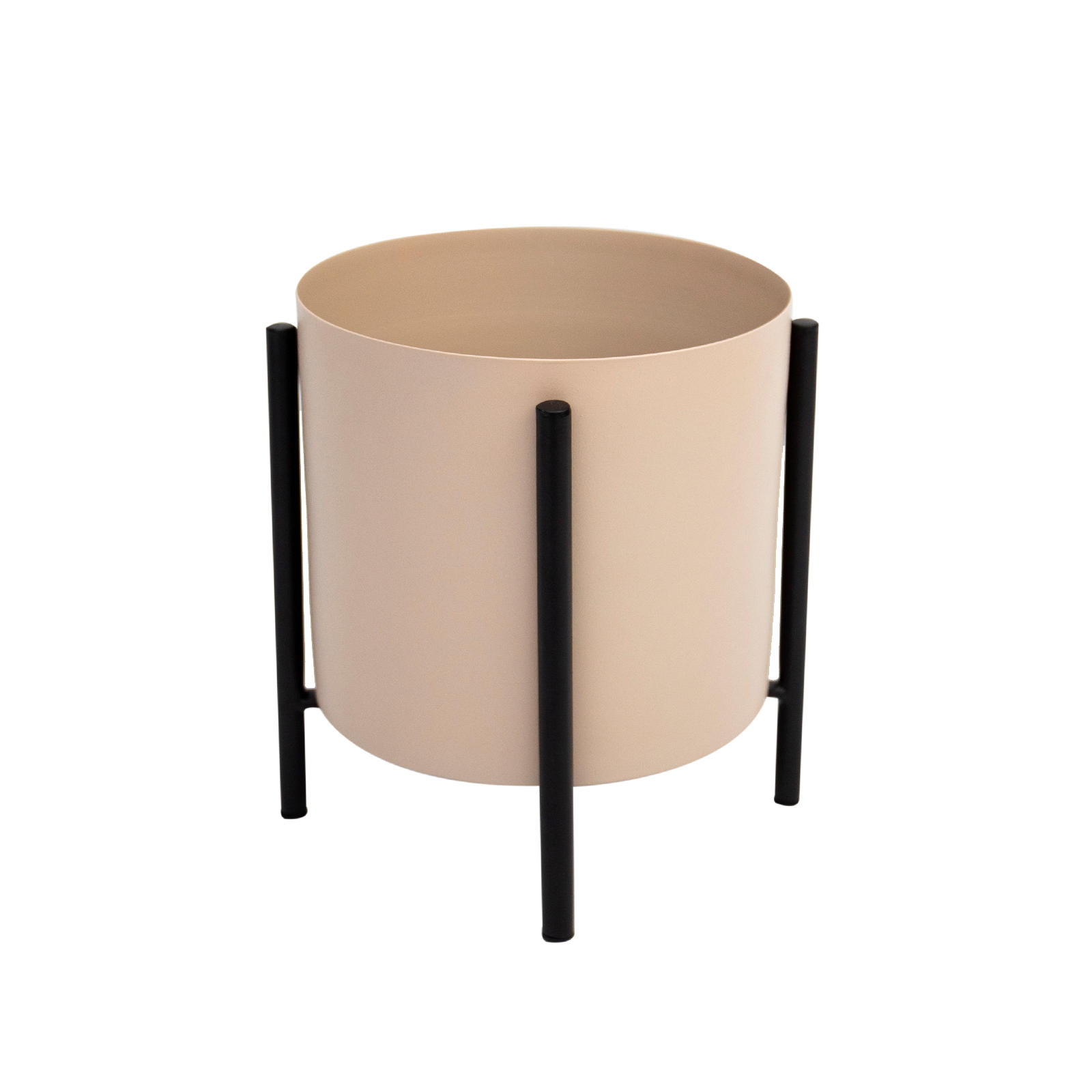 BLUMENTOPF Enea in Braun und Schwarz Ø21,5 cm - Beige, Metall (21.5/23.5/21.5cm) - LaLe Living