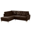 ECKSOFA mit Ottomane - Webstoff - Hellbraun/Dunkelbraun, Textil (230/200cm) - home24
