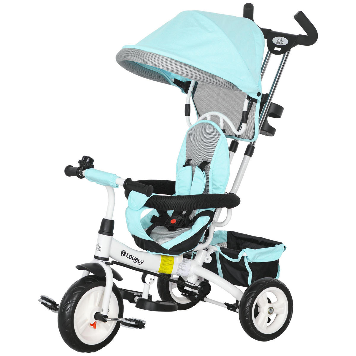 DREIRAD DE-18944 6-in-1 mit Sonnenschutz & Teleskopgriff Grün - Grün, Kunststoff (95/50/106cm) - ComfortXL
