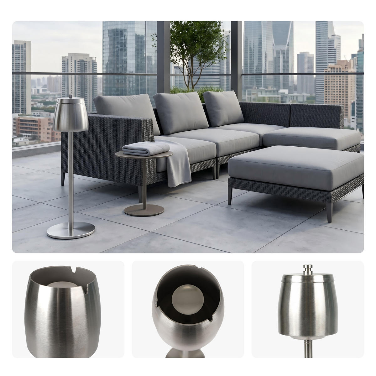 ASKKOPP silver rostfritt stål - Silverfärgad, Metall (15cm) - Relaxdays