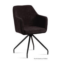 ARMLEHNSTUHL (8er-Set) Dijana 57x87x60 Schwarz/Espresso - Dunkelbraun/Schwarz, Kunststoff (60/87/57cm) - 58aufmkessel