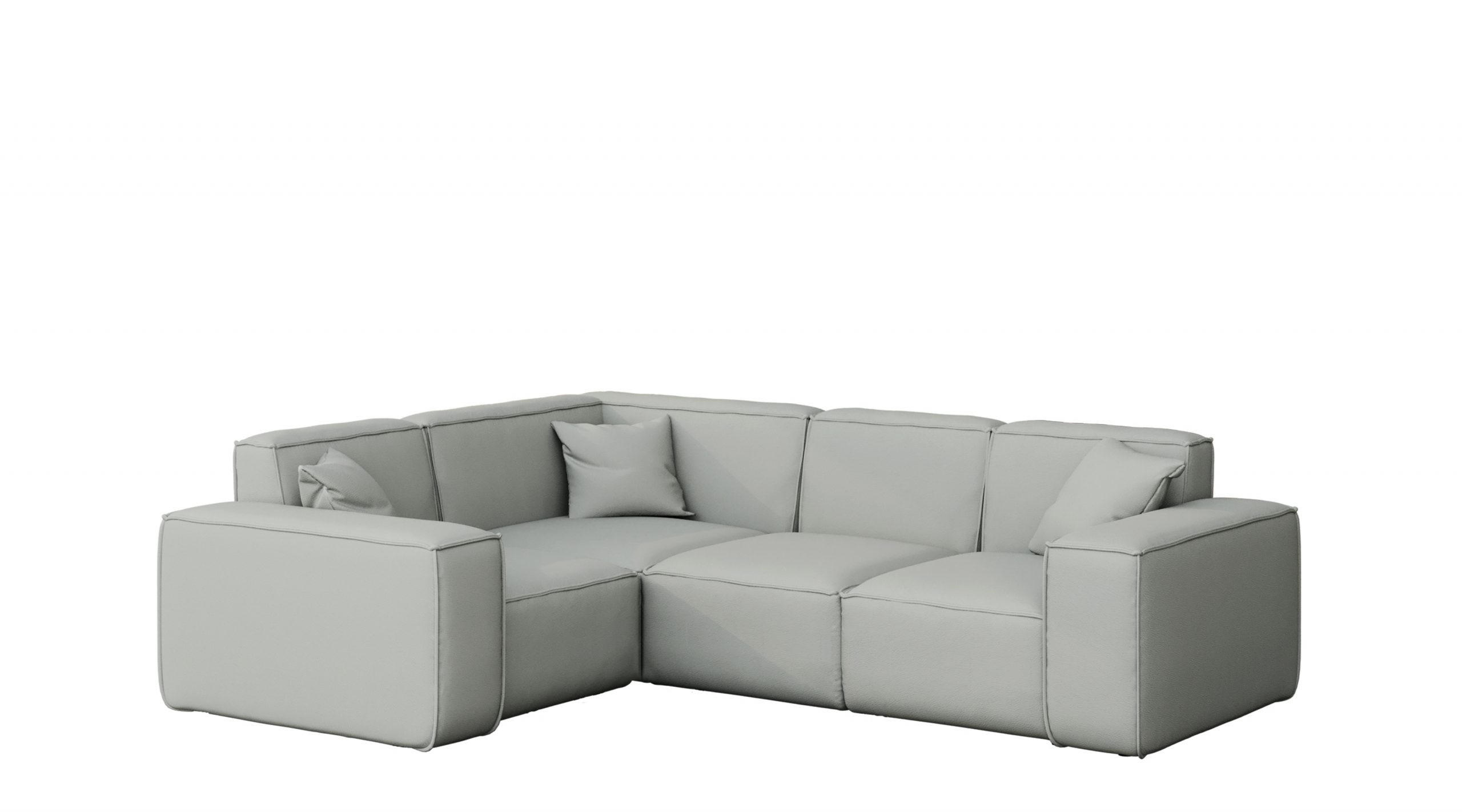 GARTENECKSOFA L-form MALIBU Stoff Odyssey Hellgrau Links - Hellgrau, Holz (181/73/246cm) - Kaiser Möbel
