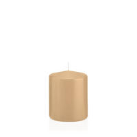 STUMPENKERZEN Sand Ø 78 x 100 mm, 8 Stück - Beige, Paraffin (8/10cm) - Wiedemann Kerzen