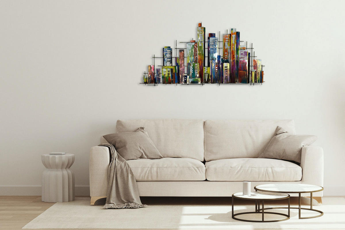 WANDDEKO Bunt 120/60 cm - Multicolor, Metall (3/60/3cm) - KUNSTLOFT