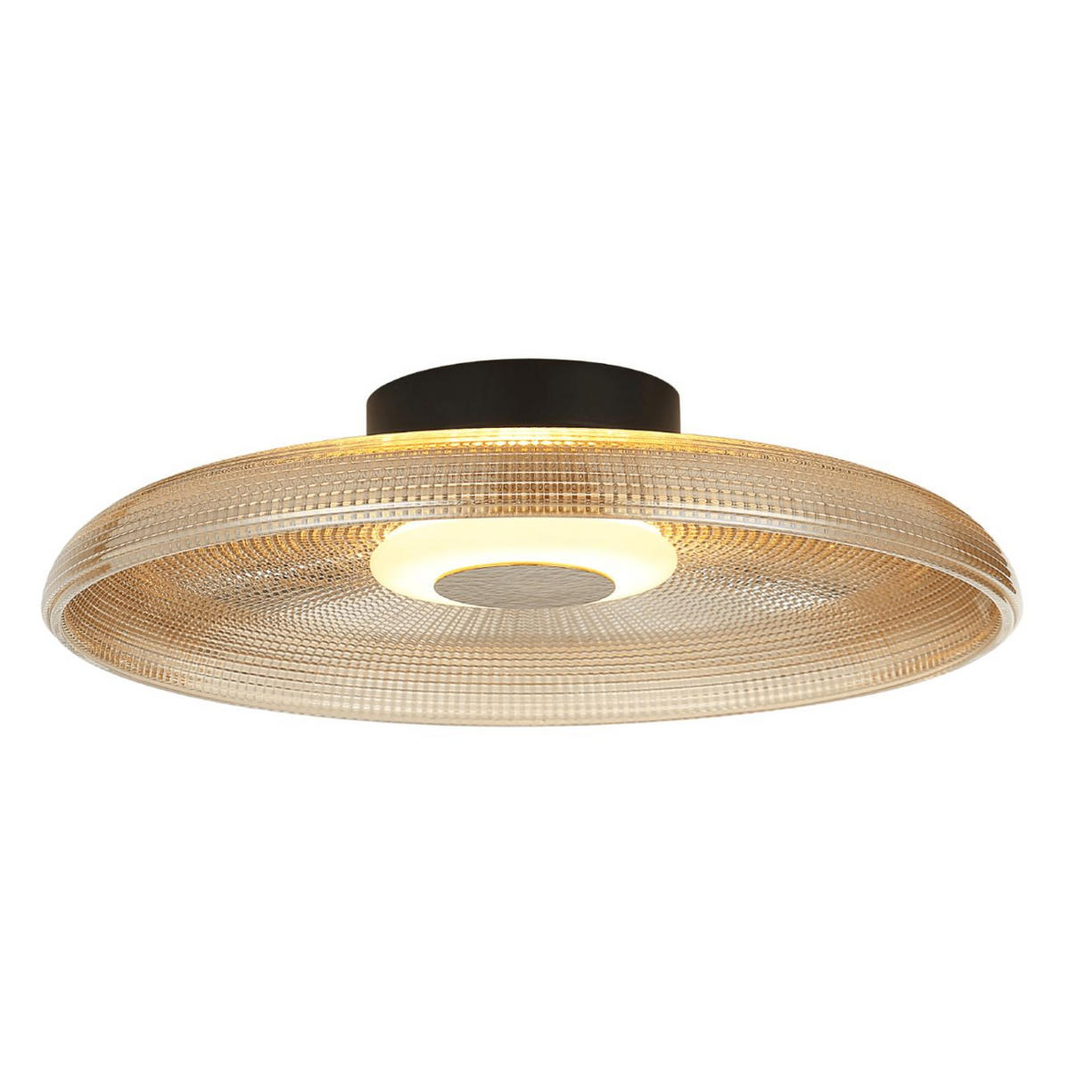 DECKENLEUCHTE Ossara, Schwarz und Bernstein, 10cm - Bernsteinfarben, Glas (10/40/40cm) - KOSILUM