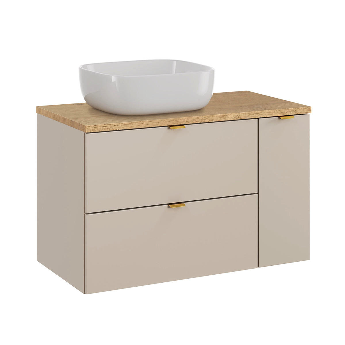 WASCHTISCH 80.6cm Azel Kaschmir - Beige, Holzwerkstoff (80.6/52/46cm) - Petits-meubles