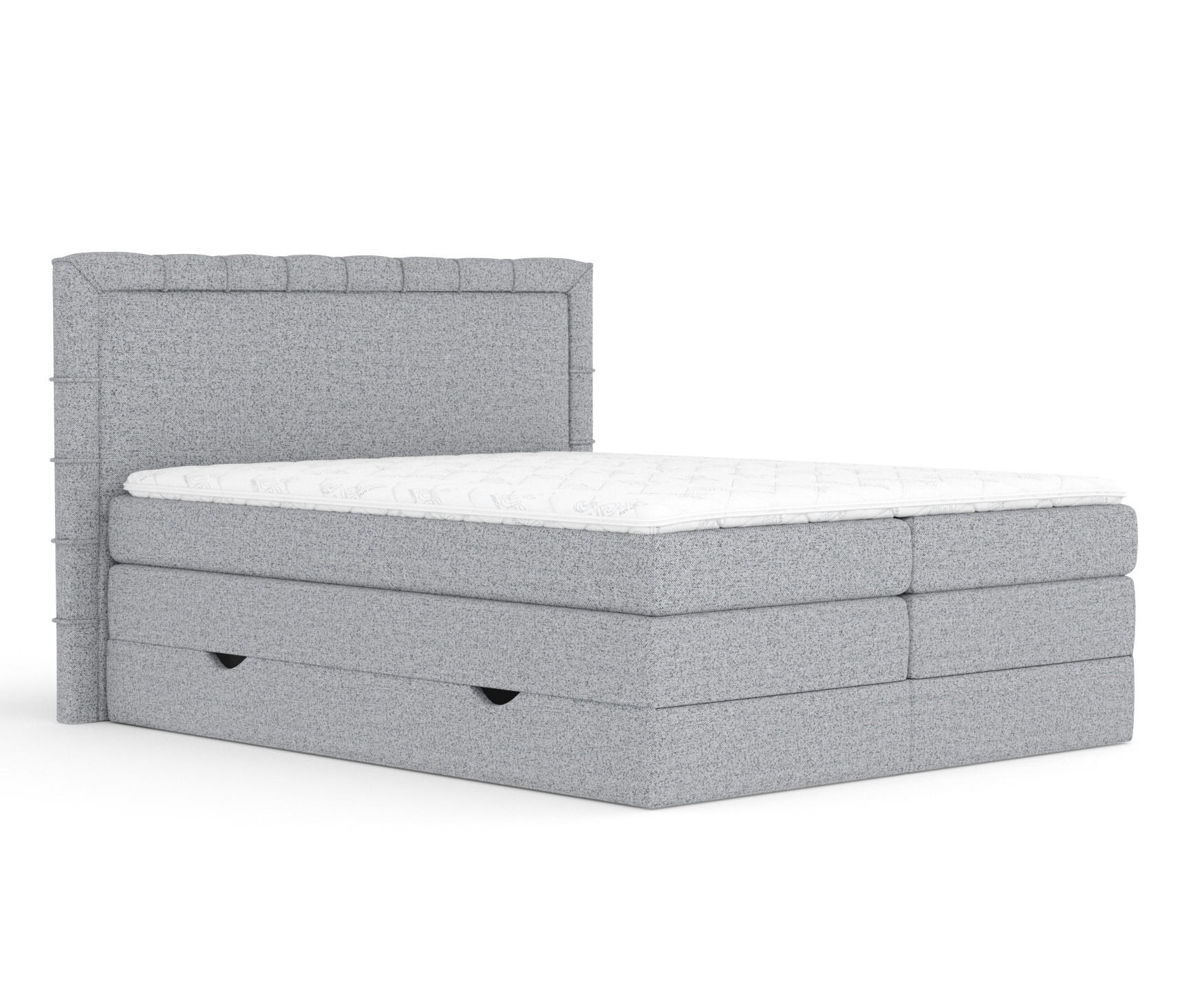 BOXSPRINGBETT Rosabel Grau 160/200 cm mit Matratze und Topper - Schwarz/Grau, Holz/Holzwerkstoff (160/200cm) - Maison de Reve