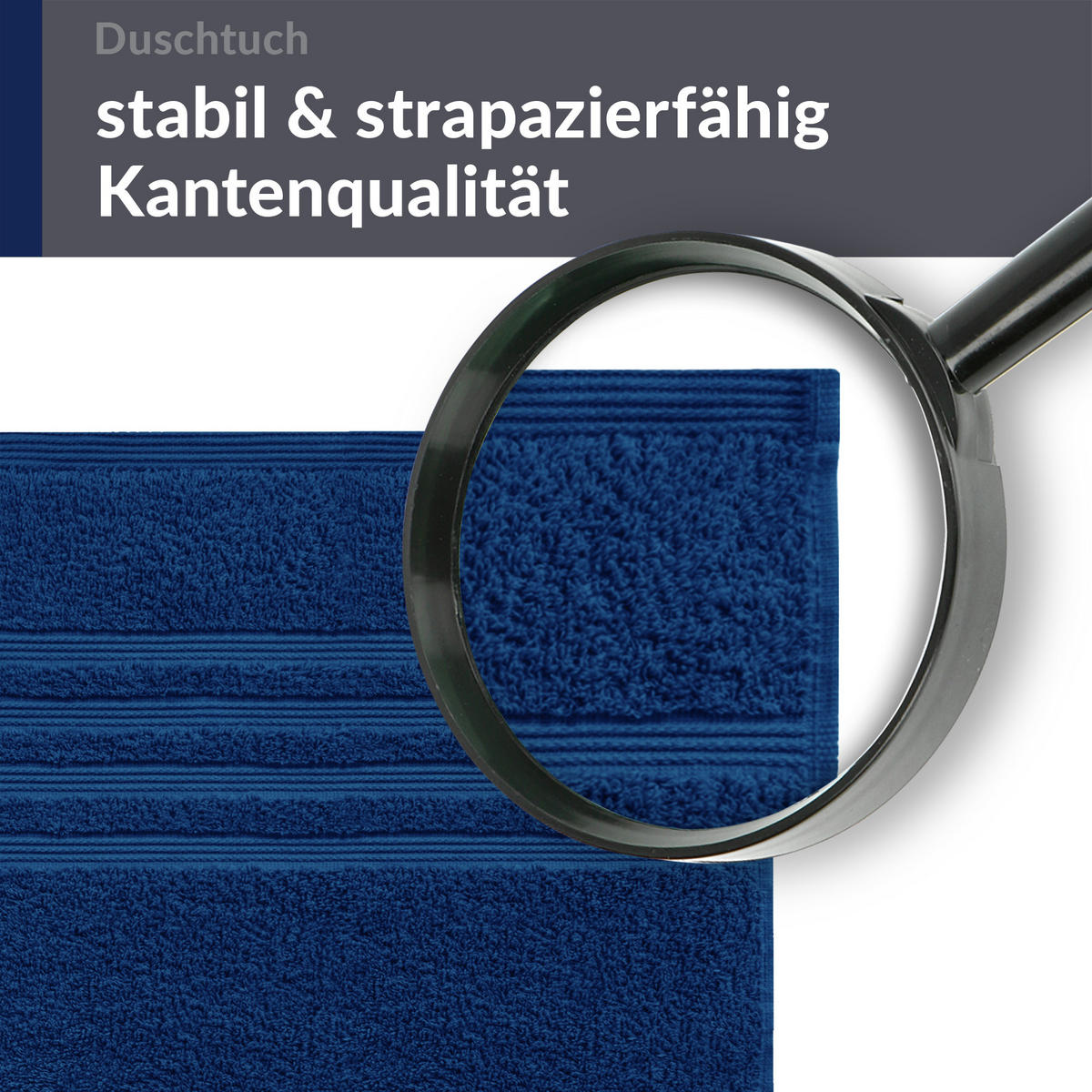 DUSCHTUCH London Marine Blau 2er Set 70x140 - Dunkelblau, Textil (70/140cm) - Lashuma