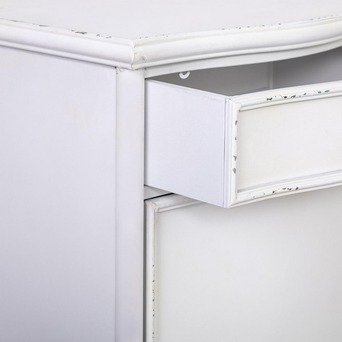 NACHTTISCH aus Metall, weiß, 47x37x86cm - Weiß, Metall (36/46/86cm) - Wanderlust