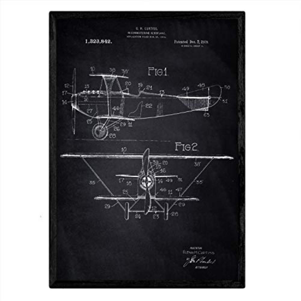 POSTER Aufklärungsflugzeug Patent A3 Rahmenlos - Klar, Papier (29.7/5/42cm) - Nacnic