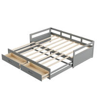 POLSTERBETT 90/180x200 cm Schubladen grau - Grau, Holz (180/200cm) - LEBENLANG
