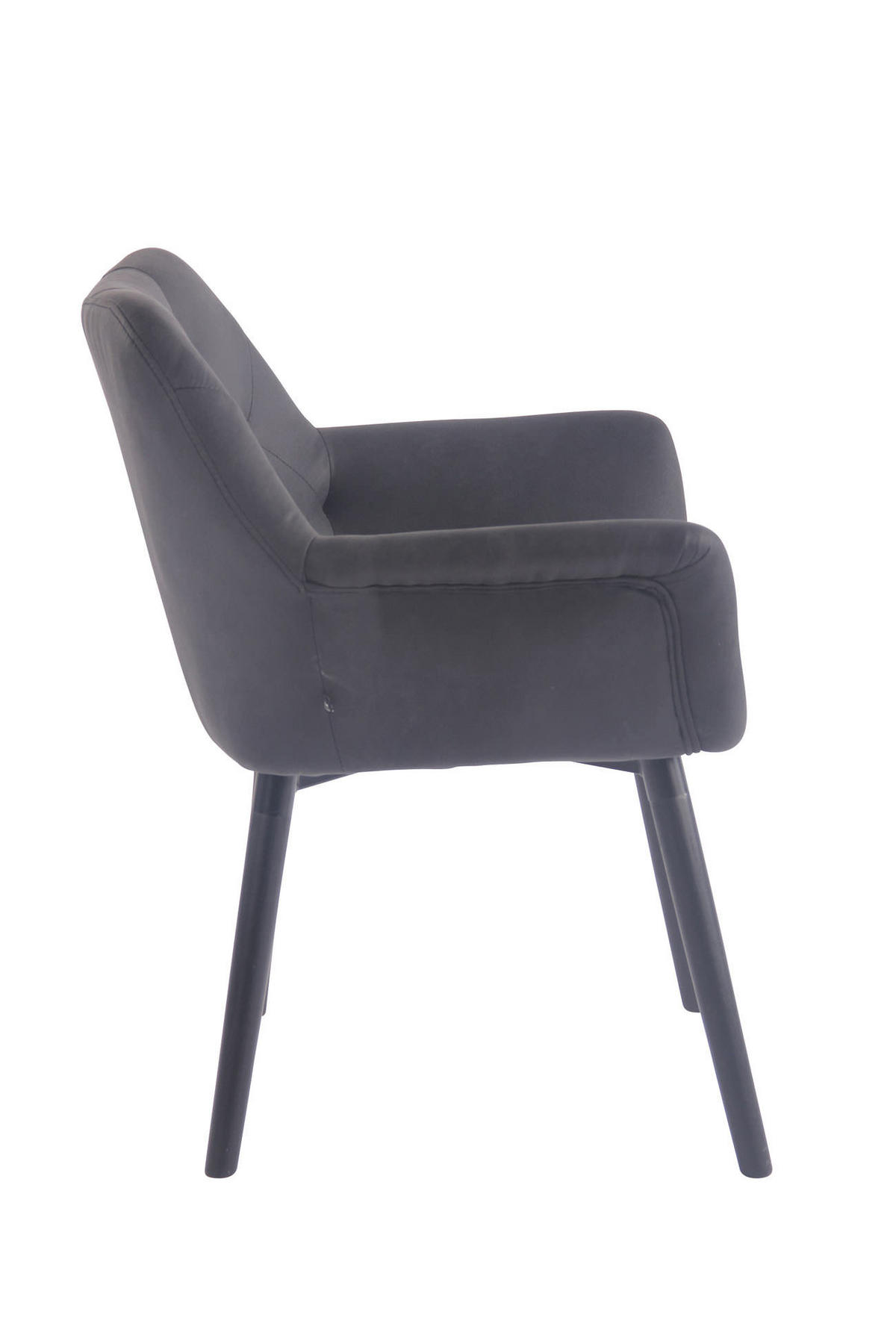 ARMLEHNENSTUHL Lederlook schwarz - Schwarz, Holz/Textil (67/83/60cm) - CLP