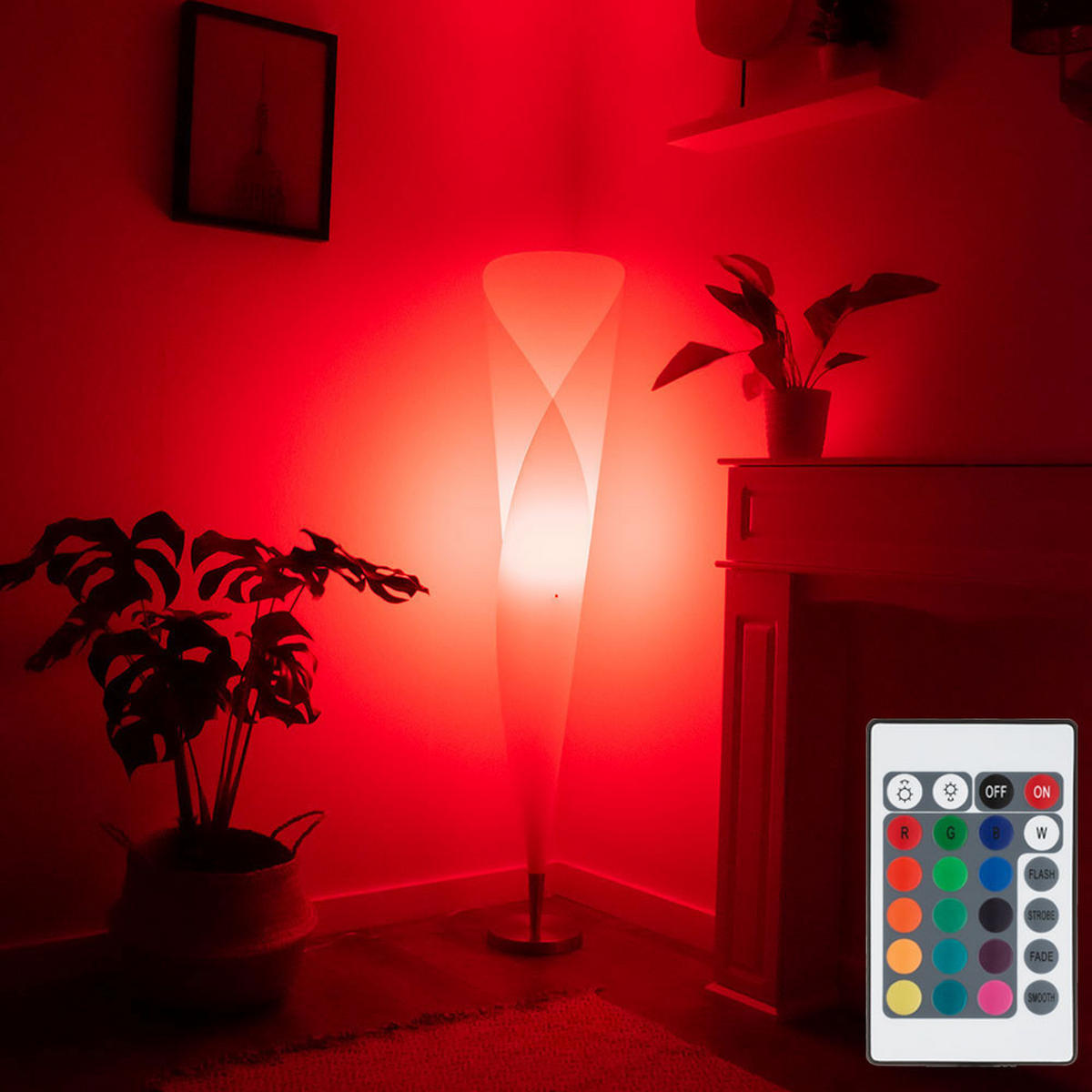 LED STEHLEUCHTE Metall Weiß - Weiß, Metall (30/35/143.5cm) - Globo Lighting