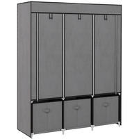 KLEIDERSCHRANK 125/162,5/43 cm Dunkelgrau aus Stahl mit Reißverschluss - Dunkelgrau, Metall (43/162.5/125cm) - OKMYHOME