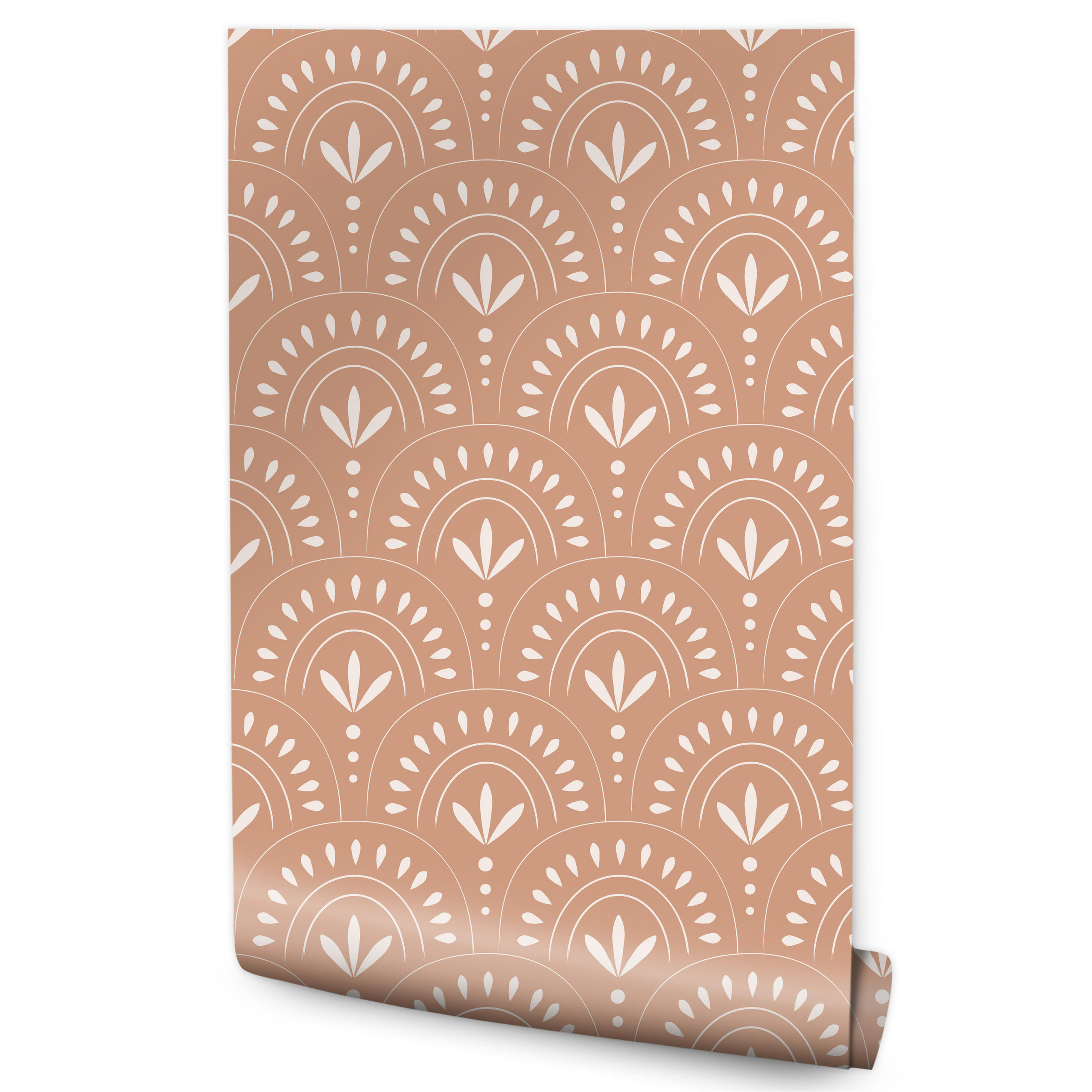 VLIESTAPETE Boho-Ornamente – Terrakotta, Creme – 50x1000 cm - Terracotta/Creme, Papier (50/1000cm) - Muralo