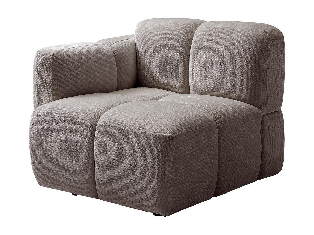 SESSEL mit gerader Rückenlehne - 1 Person - stoff - taupe Carlivi - Taupe, Holz/Textil (90/73/92cm) - Vente-Unique