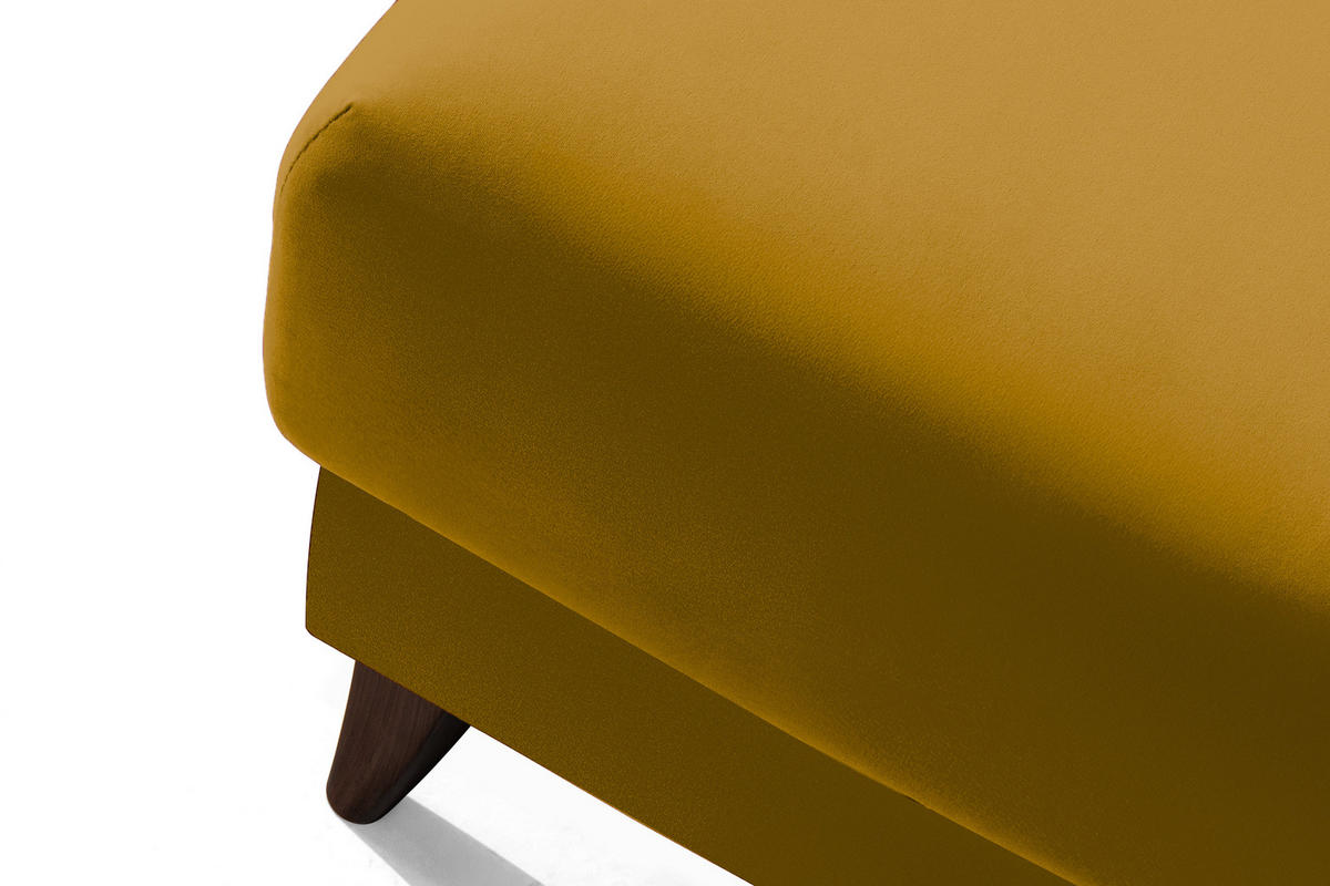 HOCKER GUSTAVO Velours, Gelb - Gelb, Holz/Holzwerkstoff (92/49/92cm) - KONSIMO®