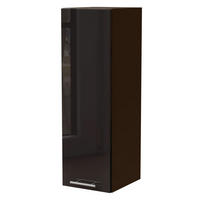 KÜCHENHÄNGESCHRANK W4/30 Essen Schwarz Hochglanz / Lava Matt 30 / 32,5 / 96cm - Schwarz Hochglanz/Dunkelgrau, Holz/Holzwerkstoff (30/96/32.5cm) - Feldmann-Wohnen