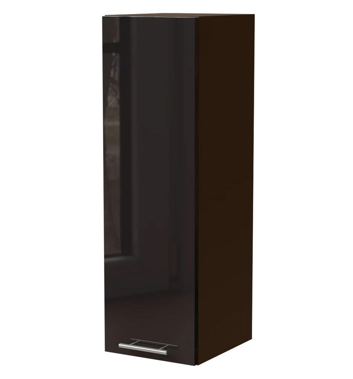 KÜCHENHÄNGESCHRANK W4/30 Essen Schwarz Hochglanz / Lava Matt 30 / 32,5 / 96cm - Schwarz Hochglanz/Dunkelgrau, Holz/Holzwerkstoff (30/96/32.5cm) - Feldmann-Wohnen