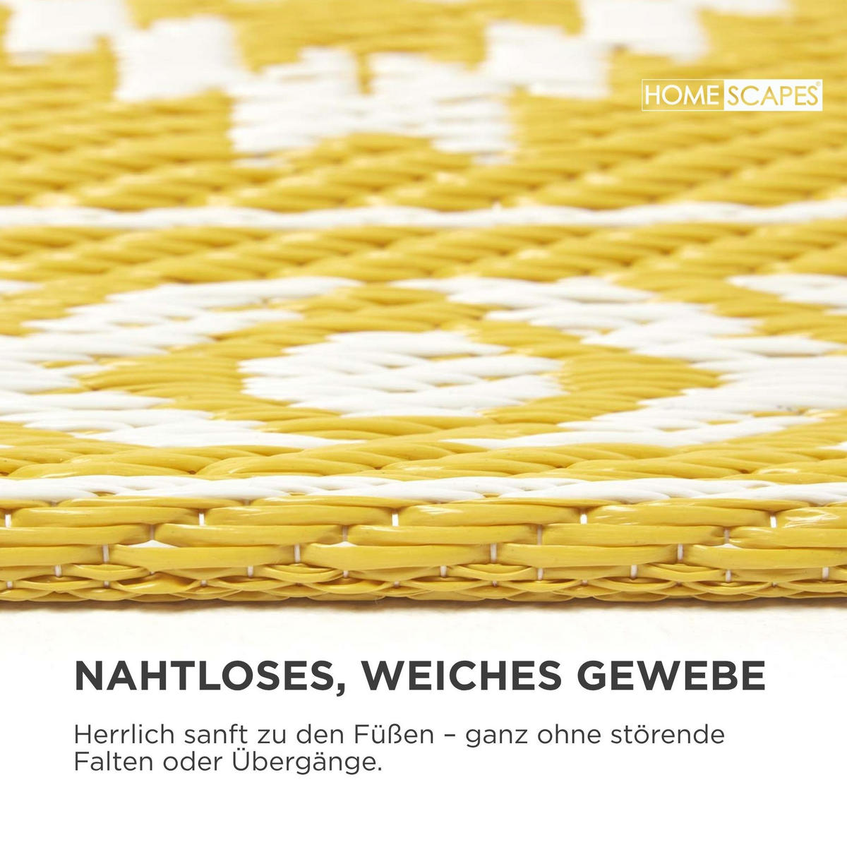 OUTDOORTEPPICH-LÄUFER Anna mit Ethno-Muster 75/200 cm - Gelb, Kunststoff (75/200cm) - Homescapes