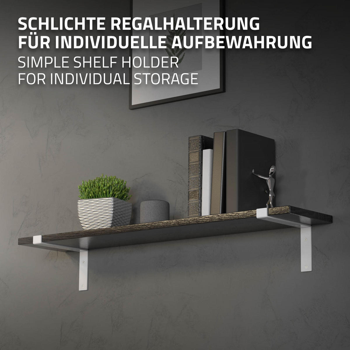 REGALHALTERUNG - Weiß, Metall (17/4/25.5cm) - ML-DESIGN