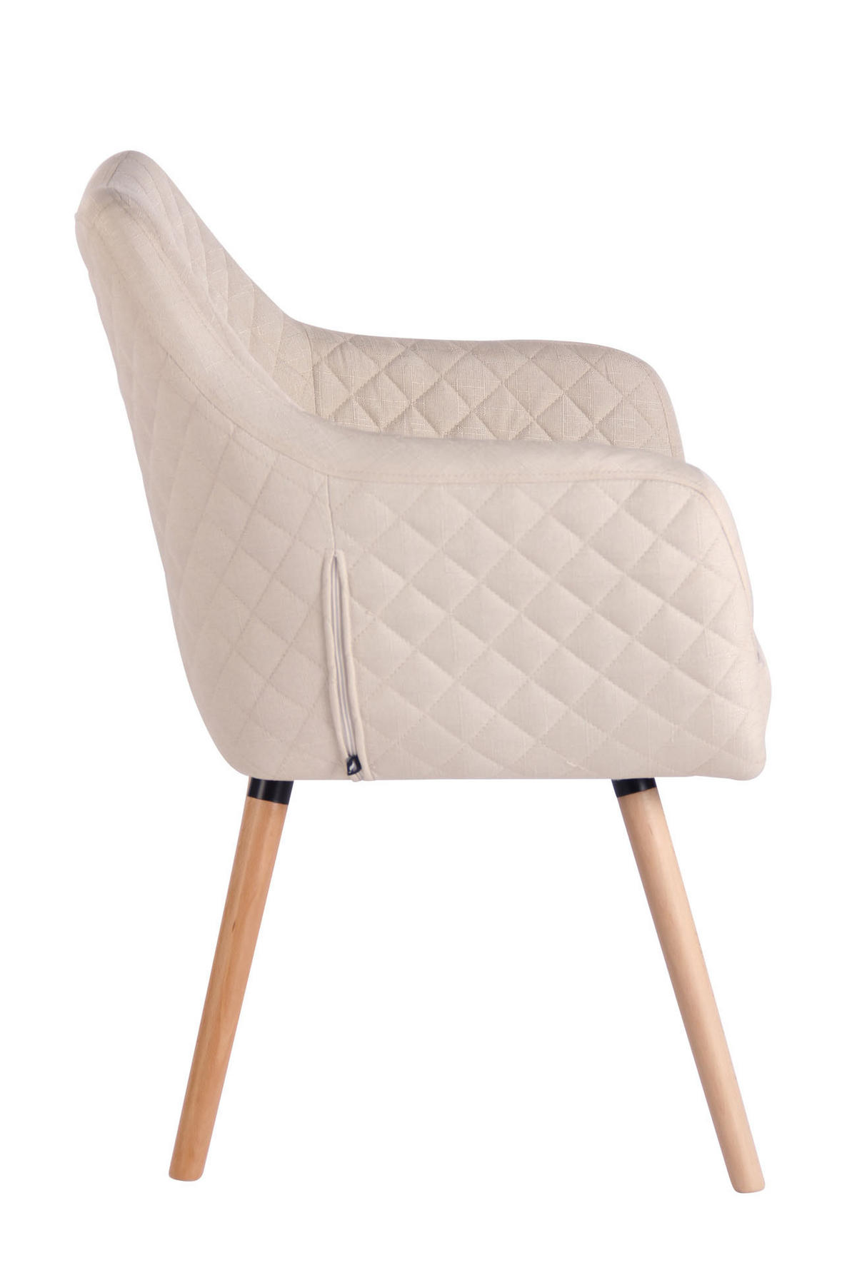 ESSZIMMERSTUHL Stoff Creme - Eukalyptusholzfarben/Creme, Holz/Textil (63/84/61cm) - CLP