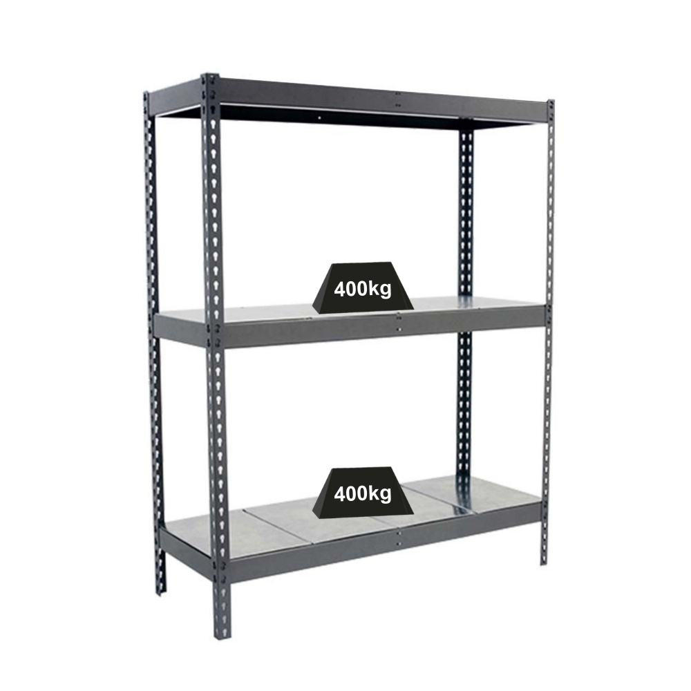 SCHWERLASTREGAL METAL YETI THREE | HxBxT 200x150x75cm | Fachlast 400kg | Grau - Grau, Metall (150/200/75cm) - PROREGAL