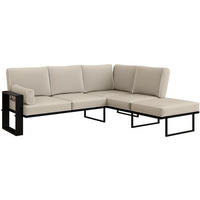 LOUNGEECKTEIL Verdino mit Metallrahmen 207 cm beige - Beige, Metall (207/90/199cm) - Beautysofa