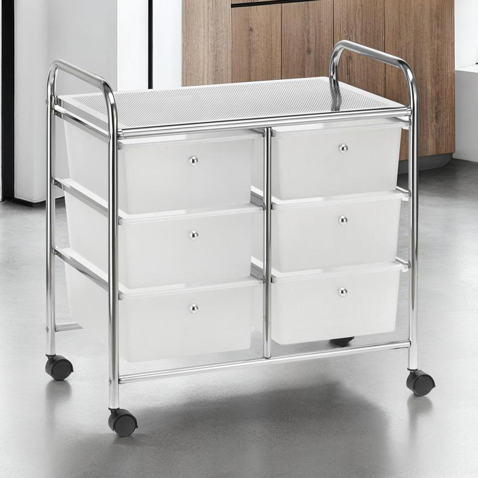 BADROLLWAGEN GINA - Transparent, Kunststoff/Metall (64/65/39cm) - IDIMEX