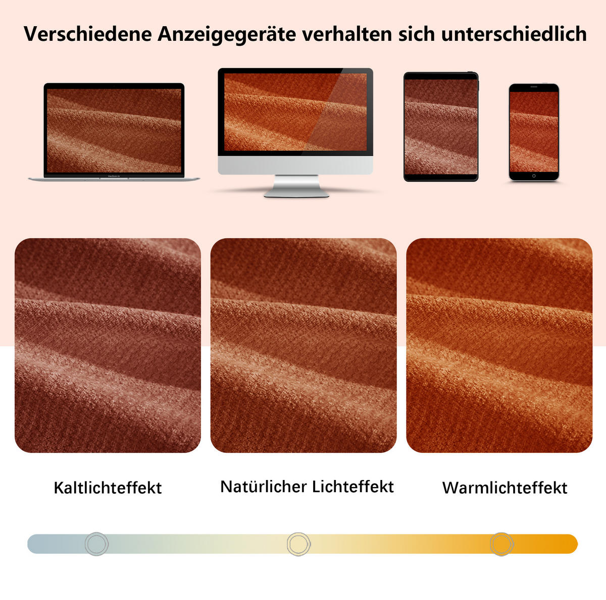 SOFA 264/160/68 cm in Orange aus Chenille mit Ottoman - Orange, Textil (160/68/264cm) - Flora Grace
