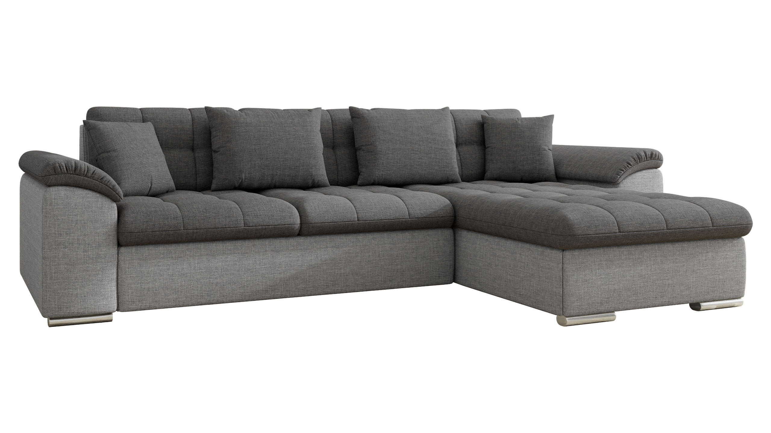 ECKSOFA Diana Lux, Seite: Rechts - Greige, Holz/Textil (280/160cm) - MIRJAN24