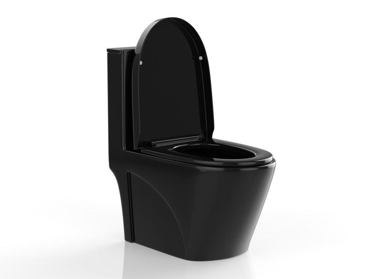 STAND-WC aus Keramik - Schwarz Hochglanz - NAGILAM - Schwarz Hochglanz, Keramik (69/78.5/39cm) - Vente-Unique