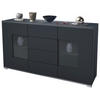 SIDEBOARD Grömitz Schwarz matt - Schwarz, Holzwerkstoff (138.5/75.5/35cm) - Vladon