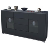 SIDEBOARD Grömitz Schwarz matt - Schwarz, Holzwerkstoff (138.5/75.5/35cm) - Vladon