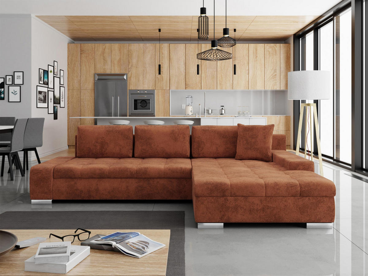 ECKSOFA Orkan - Bronzefarben, Holz/Textil (302/213cm) - MIRJAN24