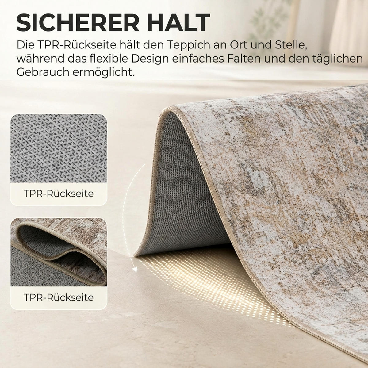 TEPPICH Polyester Braun - Braun, Textil (140/200cm) - HOMCOM