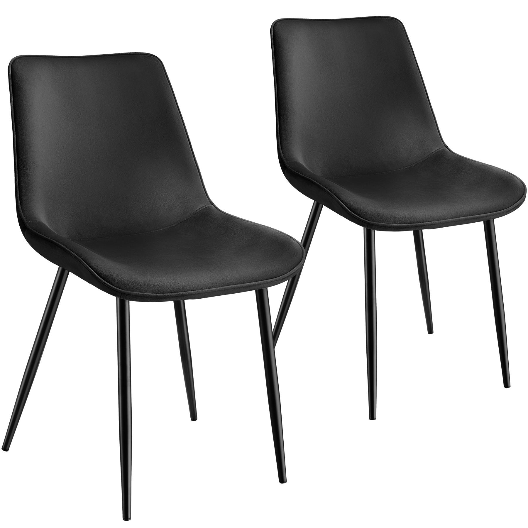 STUHL 2er Set Monroe 48 x 59 x 82 5 cm schwarz - Schwarz, Kunststoff (48/82.5/59cm) - tectake