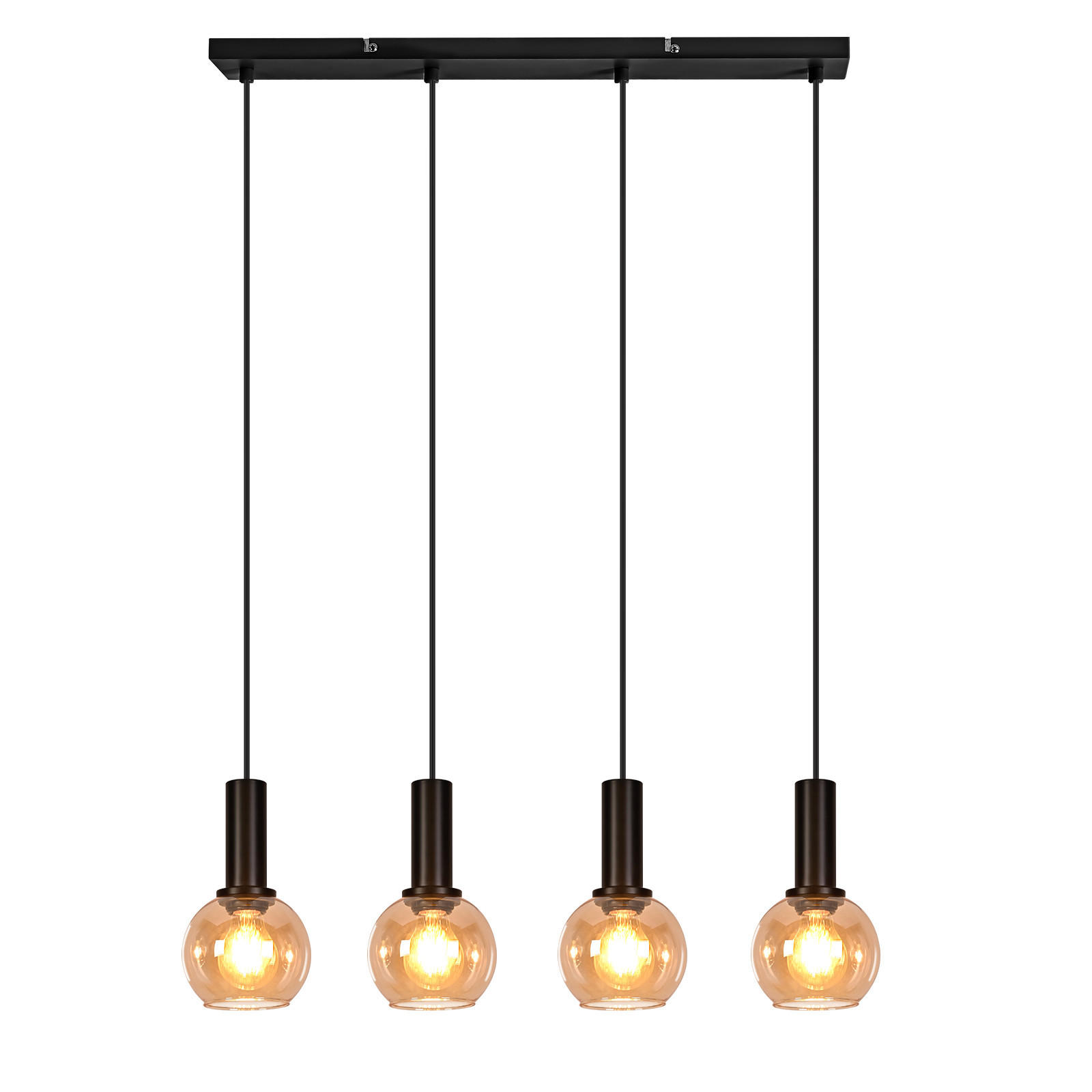 PENDELLEUCHTE Fenrik 55/13/145 cm - Schwarz, Glas/Metall (55/13/145cm) - ZMH