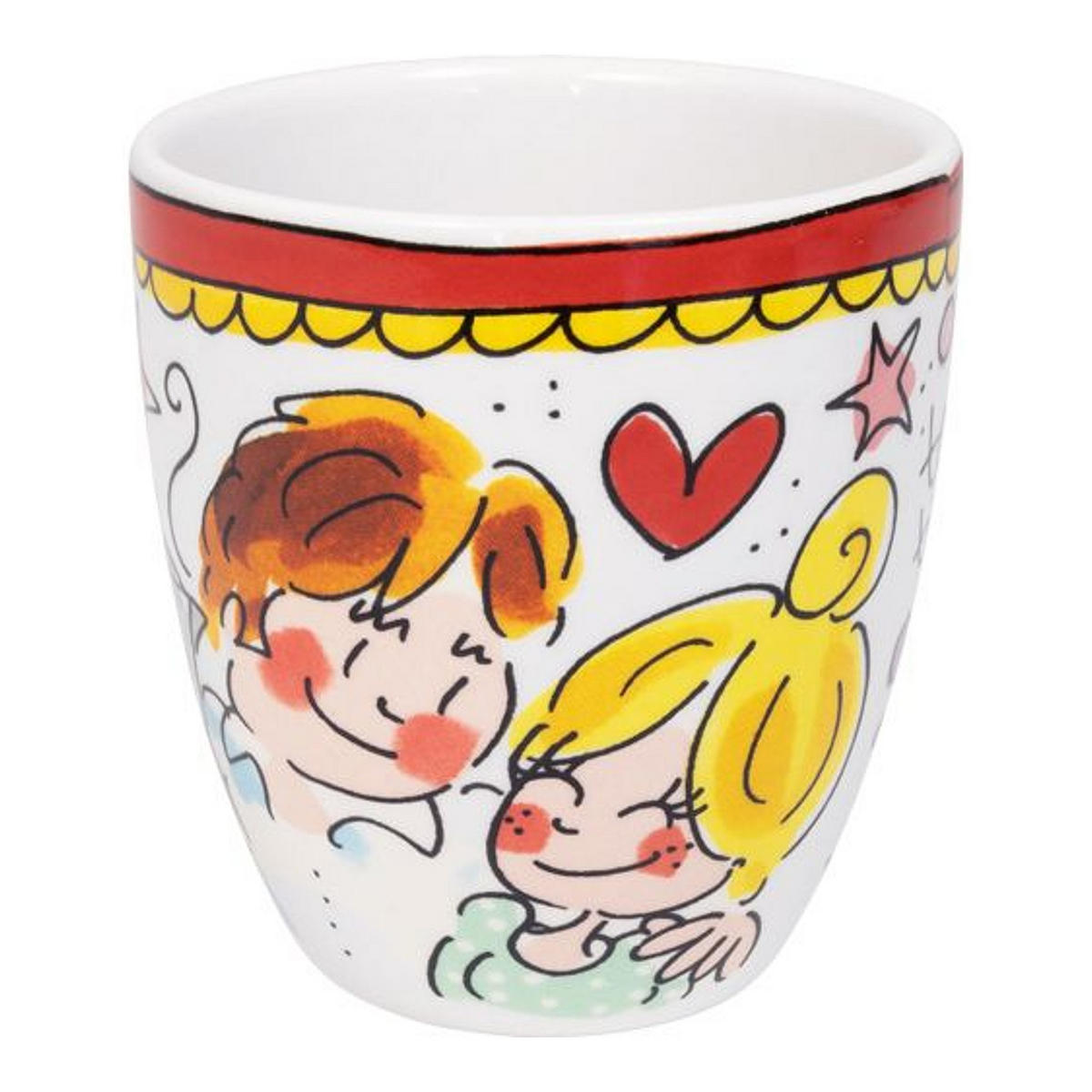 MINI-BECHER OHNE OHR Roter Rand in Bunt - 200 ml - Multicolor, Keramik (0.2L) - Blond Amsterdam
