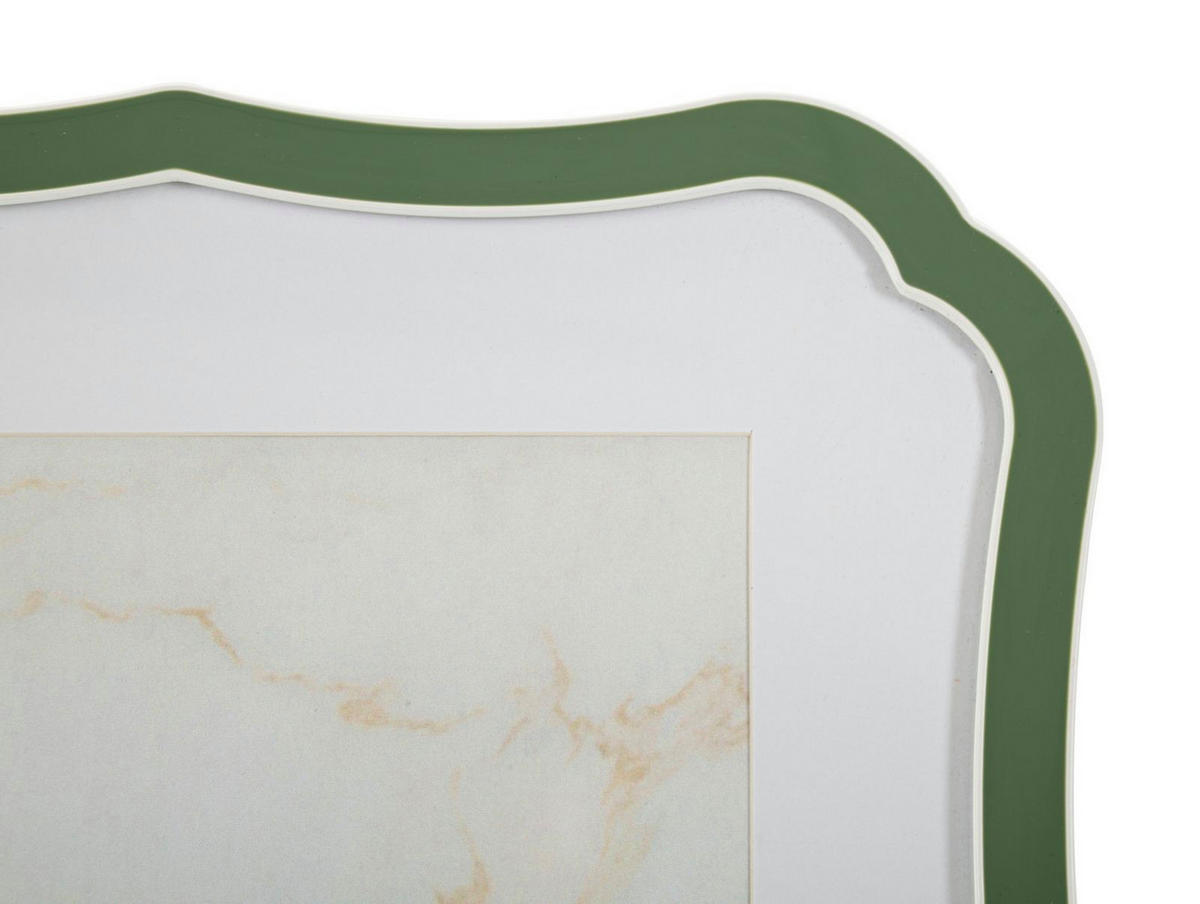 BILDERRAHMEN Margot, Fotoformat 20 x 25 cm, grün und silberfarben, Zink und Glas, Rahmen 22,1 x 1,4 x 27,2 cm - Silberfarben/Grün, Glas/Metall (22.1/27.2/1.4cm) - Mauro Ferretti