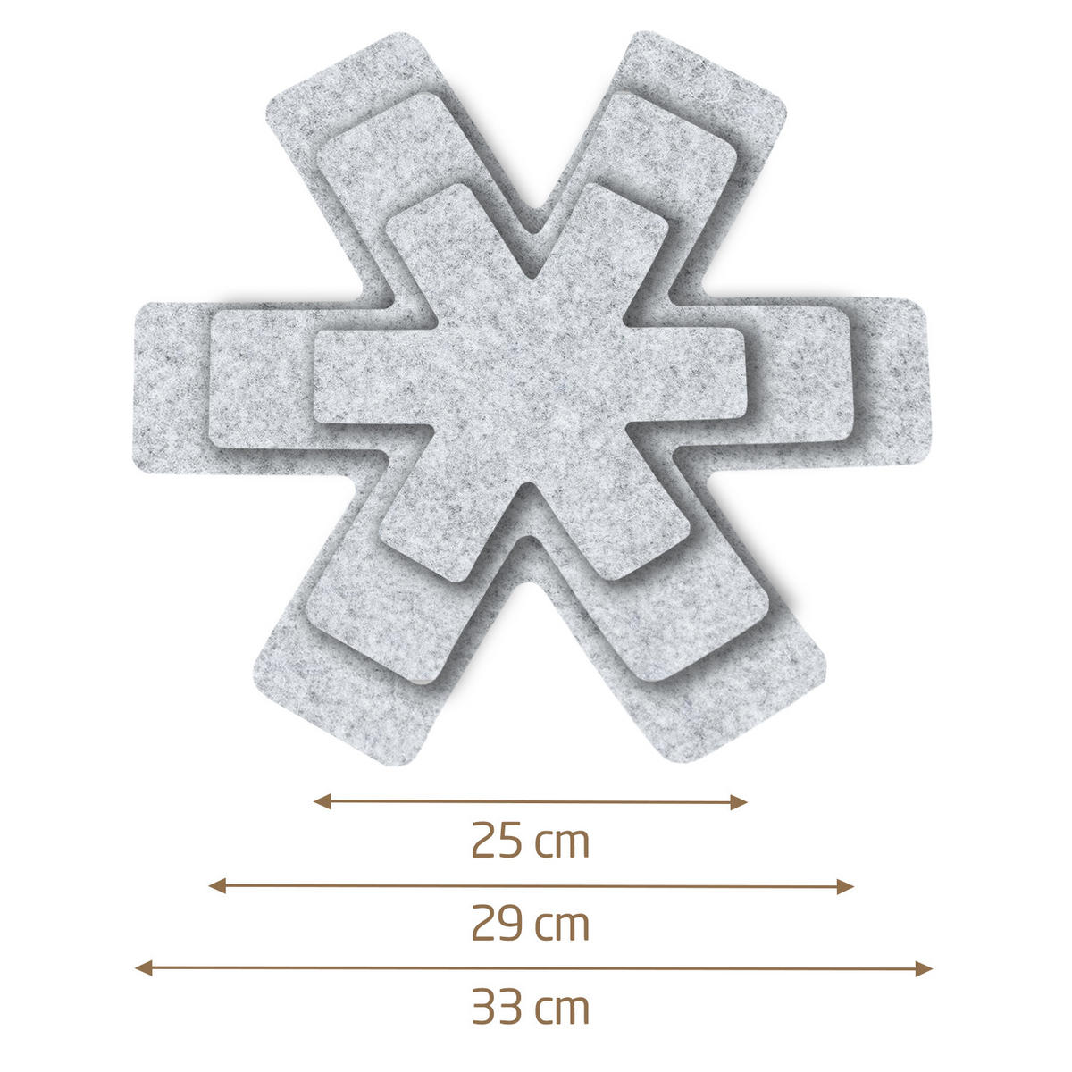 STAPELSCHUTZ Pfannenschoner 6er-Set - Hellgrau, Textil (38/38cm) - Miqio Design