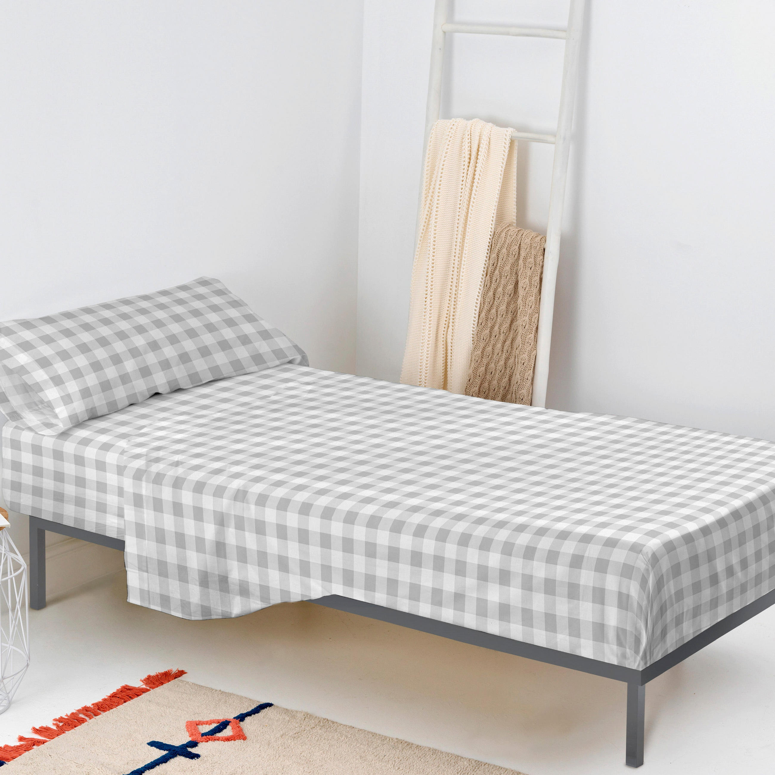 BETTWÄSCHE 2er-Set teiliges vichy 160x270 cm grau - Grau, Textil (160/270cm) - Happy Friday