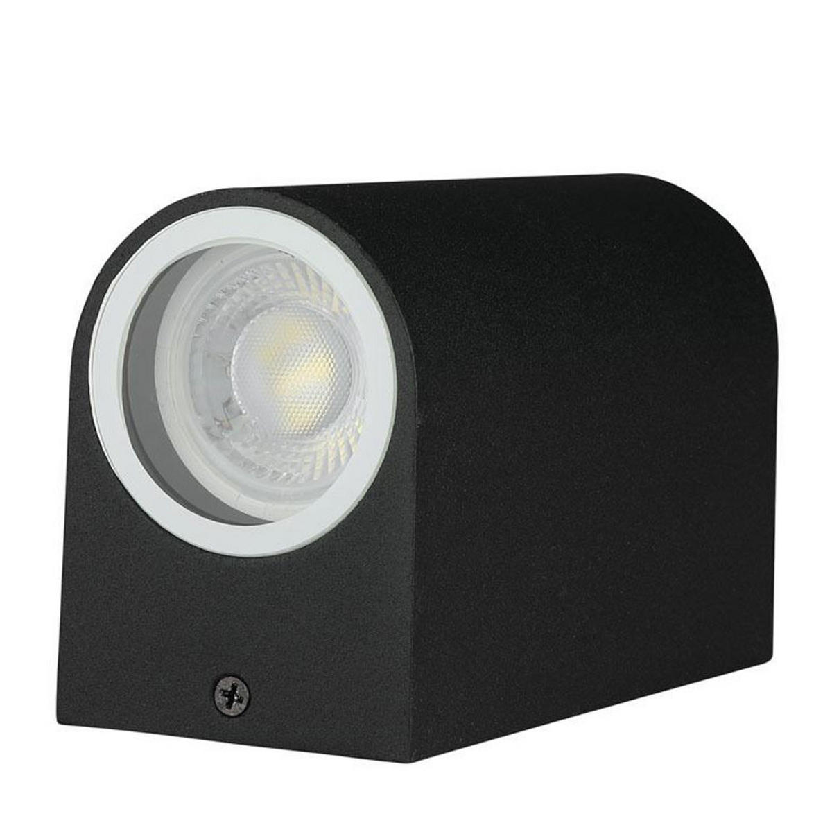LED AUSSEN-WANDLEUCHTE Aluminium Schwarz 2er Set - Schwarz, Metall (6.8/15/9.2cm)
