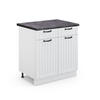 KÜCHENUNTERSCHRANK Fame-Line Weiß Landhaus 80 cm, AP Anthrazit - Creme/Weiß, Holzwerkstoff (80/82/60cm) - Vicco