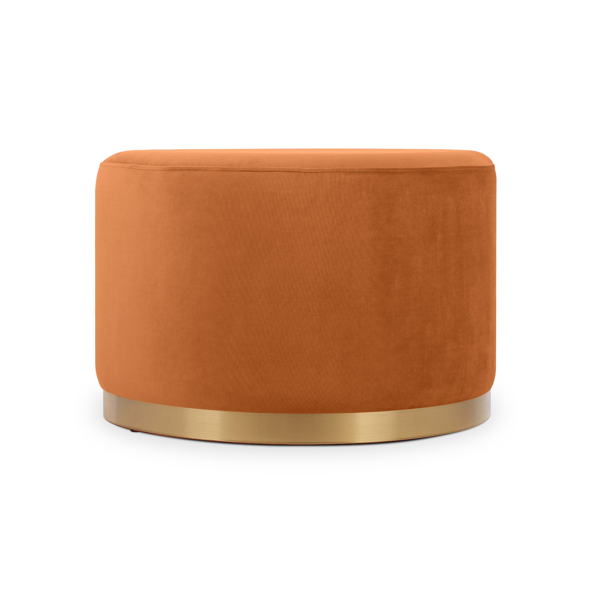 SITZPUFF Charlotte II Samt in gebranntem Orange und goldfarbenes Metall - Dunkelorange, Holzwerkstoff/Textil (60/40/60cm) - Sicaan