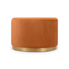 SITZPUFF Charlotte II Samt in gebranntem Orange und goldfarbenes Metall - Dunkelorange, Holzwerkstoff/Textil (60/40/60cm) - Sicaan